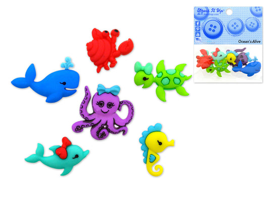 Ocean Creatures Button Embellishments