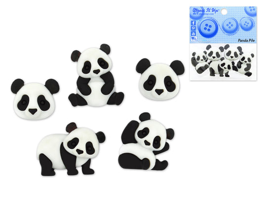 Panda Button Embellishments