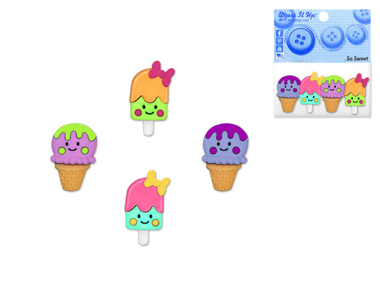 Ice Cream Button Embellishments