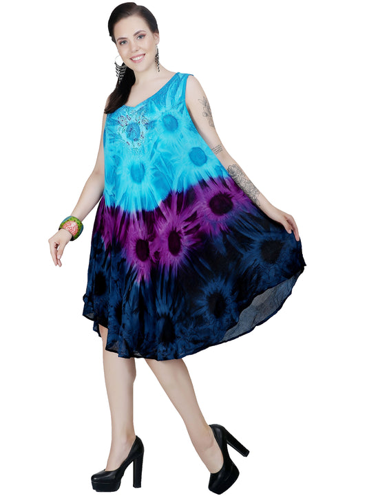 Tie-Dye Umbrella Summer Dress