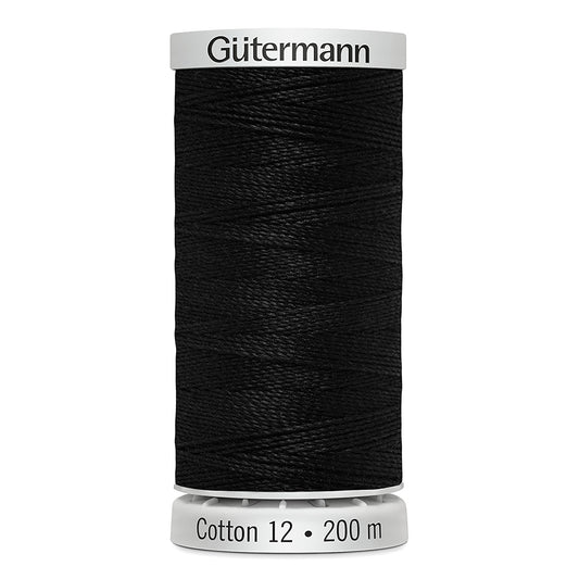 GÜTERMANN Cotton 12wt Thread - Black