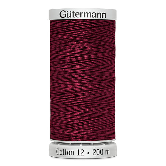 GÜTERMANN Cotton 12wt Thread - Warm Wine