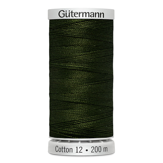 GÜTERMANN Cotton 12wt Thread - Deep Forest Green